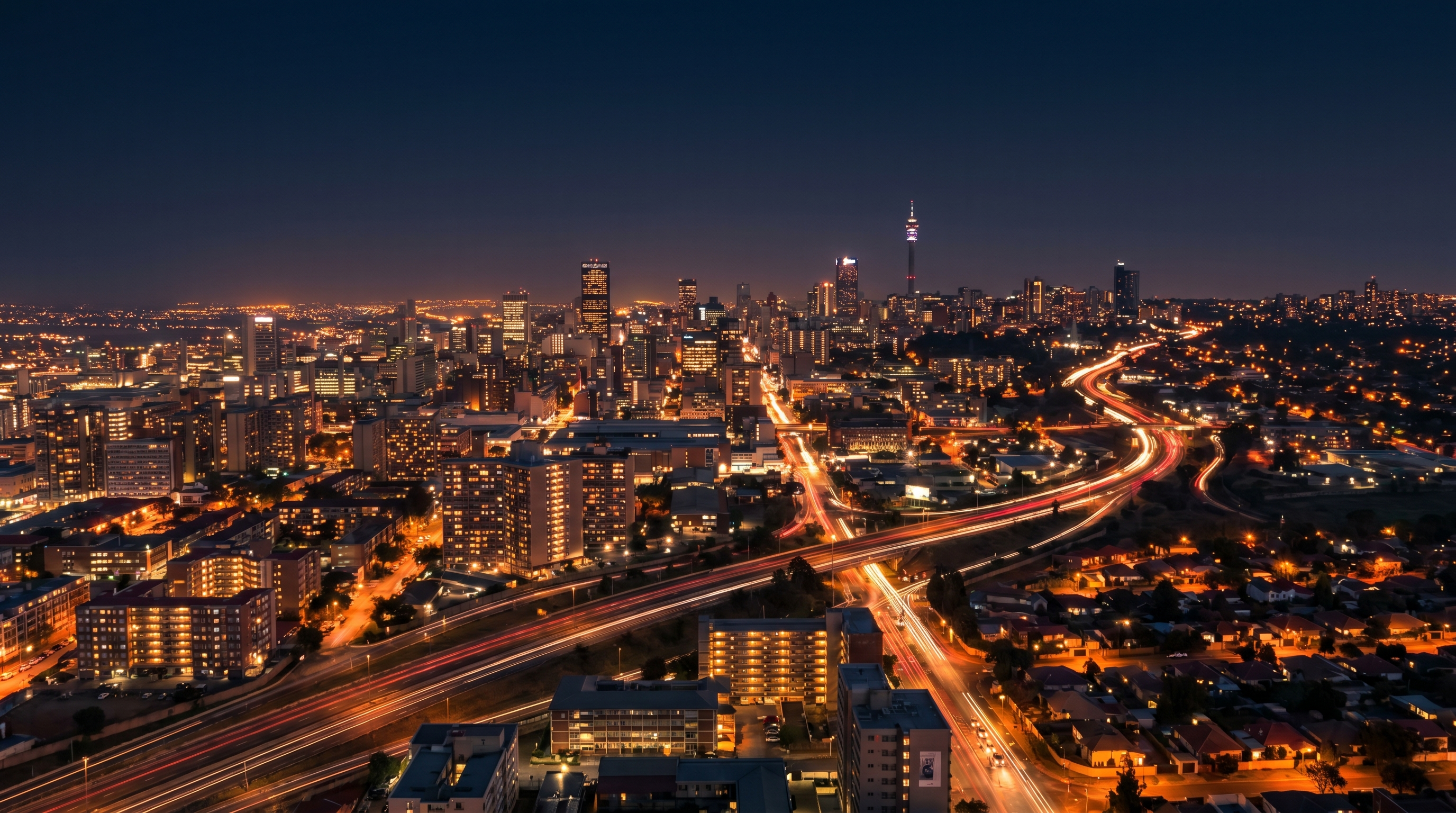 Johannesburg skyline at night